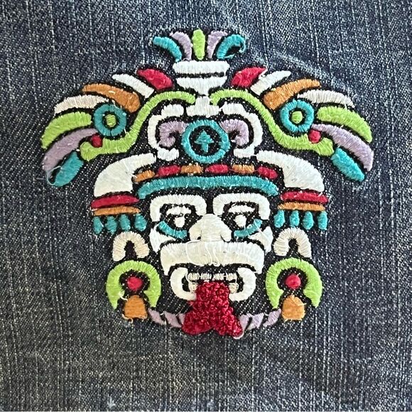 LRG Jeans Size 40 Baggy Hip Hop Streetwear Retro Denim Beaded Embroidered - Picture 5 of 14